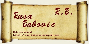 Rusa Babović vizit kartica